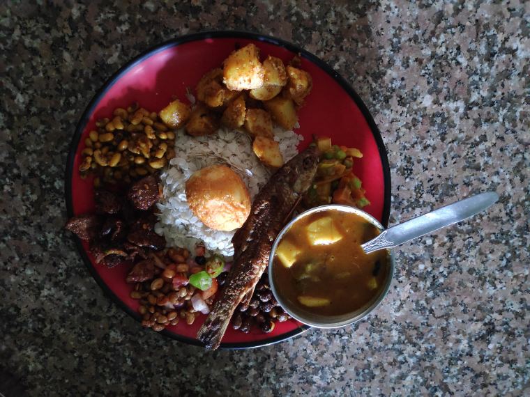 Newari khaja set with many small dishes